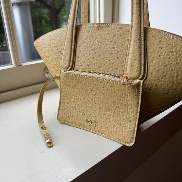 MANGO Yellow Ostrich Mini Bucket Tote - Picture 5 of 6